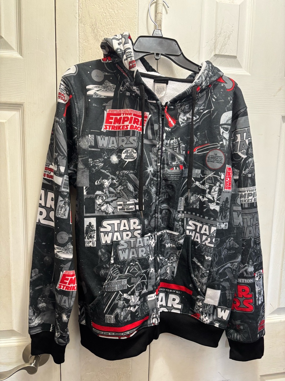 Star Wars Black, Gray & Red Graphic Zip Hoodie